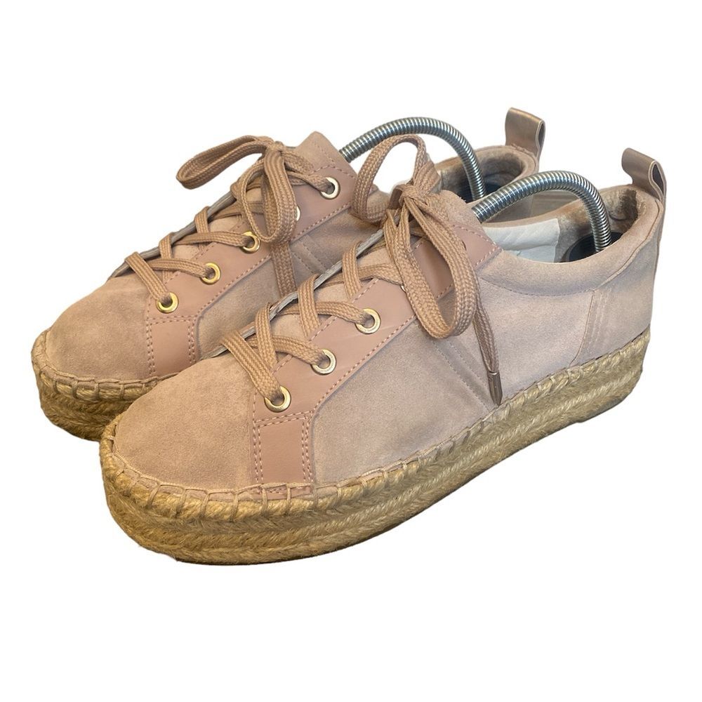 Sam Edelman Carleigh Platform Espadrille Pink Blush Sneaker Size 8M Suede